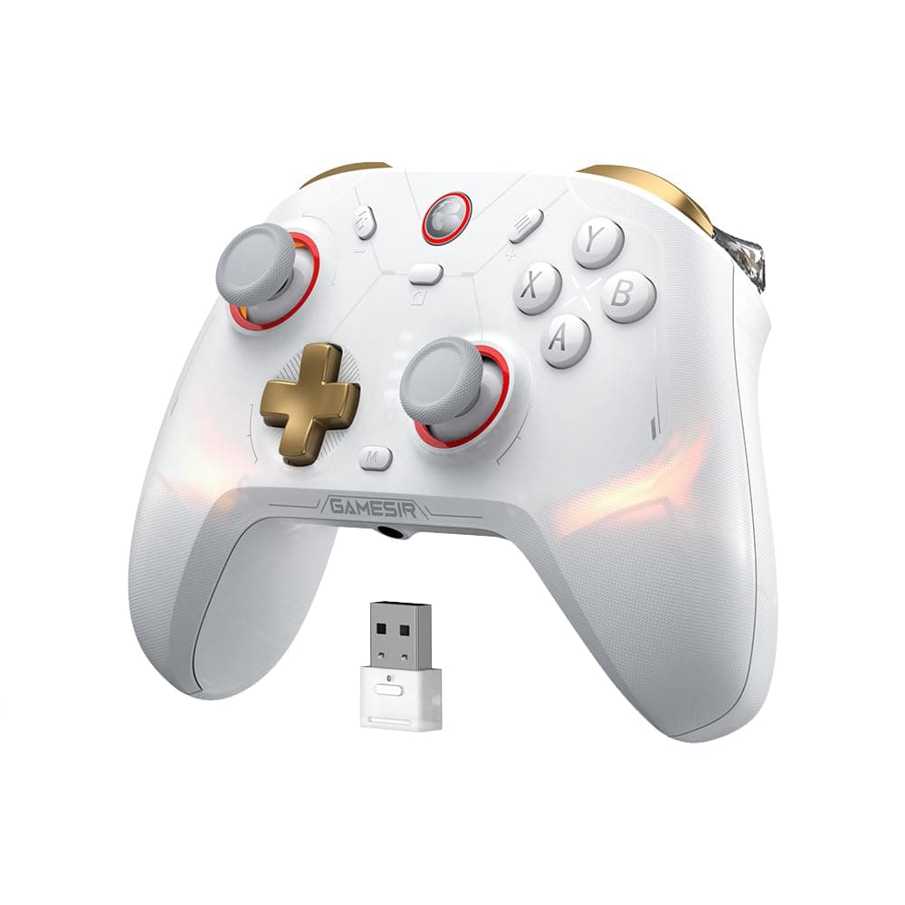 GameSir Cyclone2 TMR Game Controller TMR Hall Stick Gamepad with Dual Hall Trigger/Micro Trigger Gaming Controller for Switch, Android, iOS and PC Wired/Wireless/2.4G with Macro Buttons, White