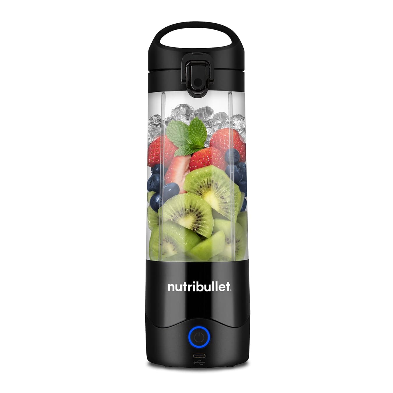 nutribullet Portable Blender in Black - Powerful Extractor Blade, 475ml Cup, To-Go Lid, USB-C Charging Cable & User Guide - Delivers 15+ Blending Cycles - Healthy Shakes On The Move