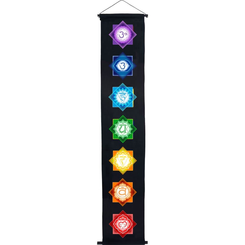 Cotton Color Print Banner Chakras Black Each