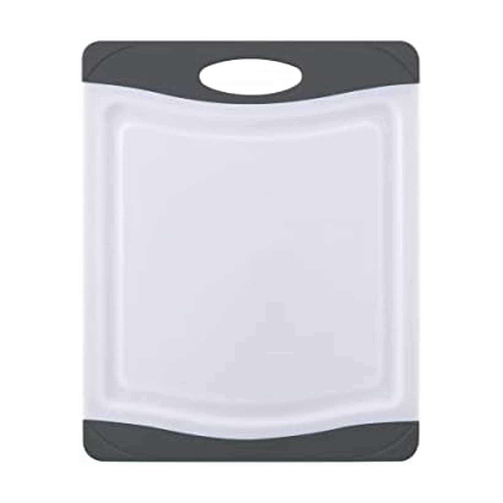 Nonslip Poly Cutting Board, 8x10-Inch, Gray and White