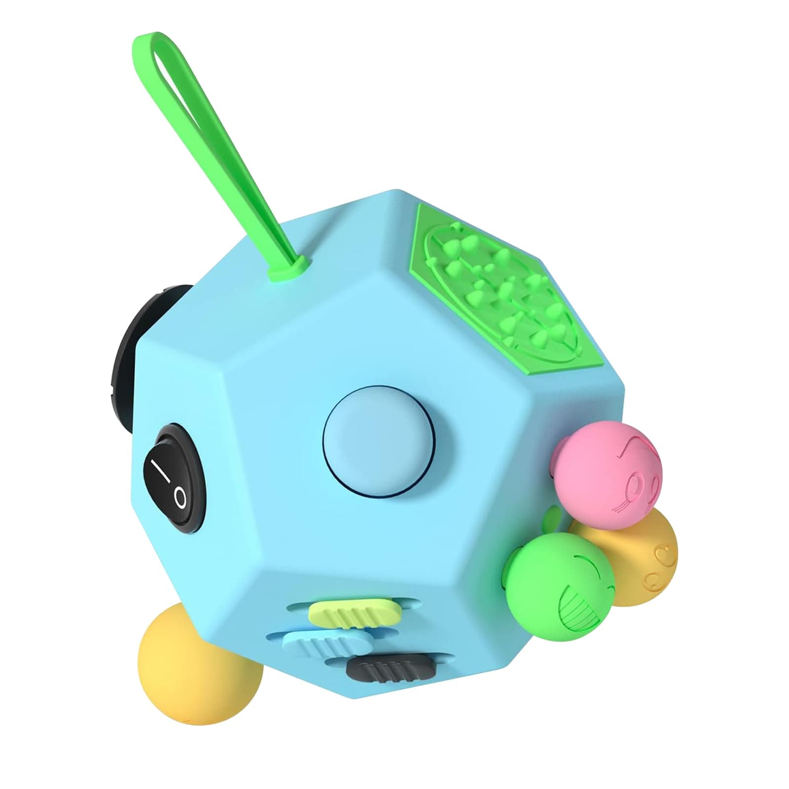 Fidget Dodecagon Cube-Easter Basket Stuffers 12 Sided Fidget Toy Cube for Kids and Adults 12 Sides Stress Relief Cube Fidgets Toys Travel Airplane Essentials for Boys Girls(B3 Blue Sky)