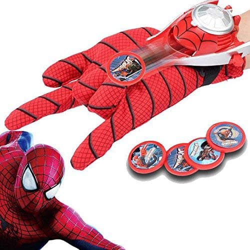 BVM GROUPSpiderman Single Hand Glove with Disc Launcher for Kids Birthday & Return Gifts