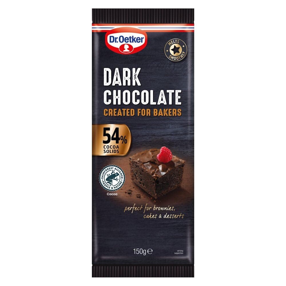 Dr. Oetker Fine Cooks Dark Chocolate Bar 54% Cocoa Solids 150g