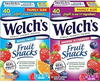 Fruit Snacks Bundle, Mixed Fruit & Berries 'N Cherries, Gluten Free, Bulk Pack, Individual Single Serve Bags, 0.8 oz (Pack of 80)