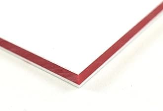 BuyPlastic King ColorCore Plastic Sheet 3/4" x 24" x 24" White-Red-White Color Core, HDPE Board, High Density Polyethylene Panel