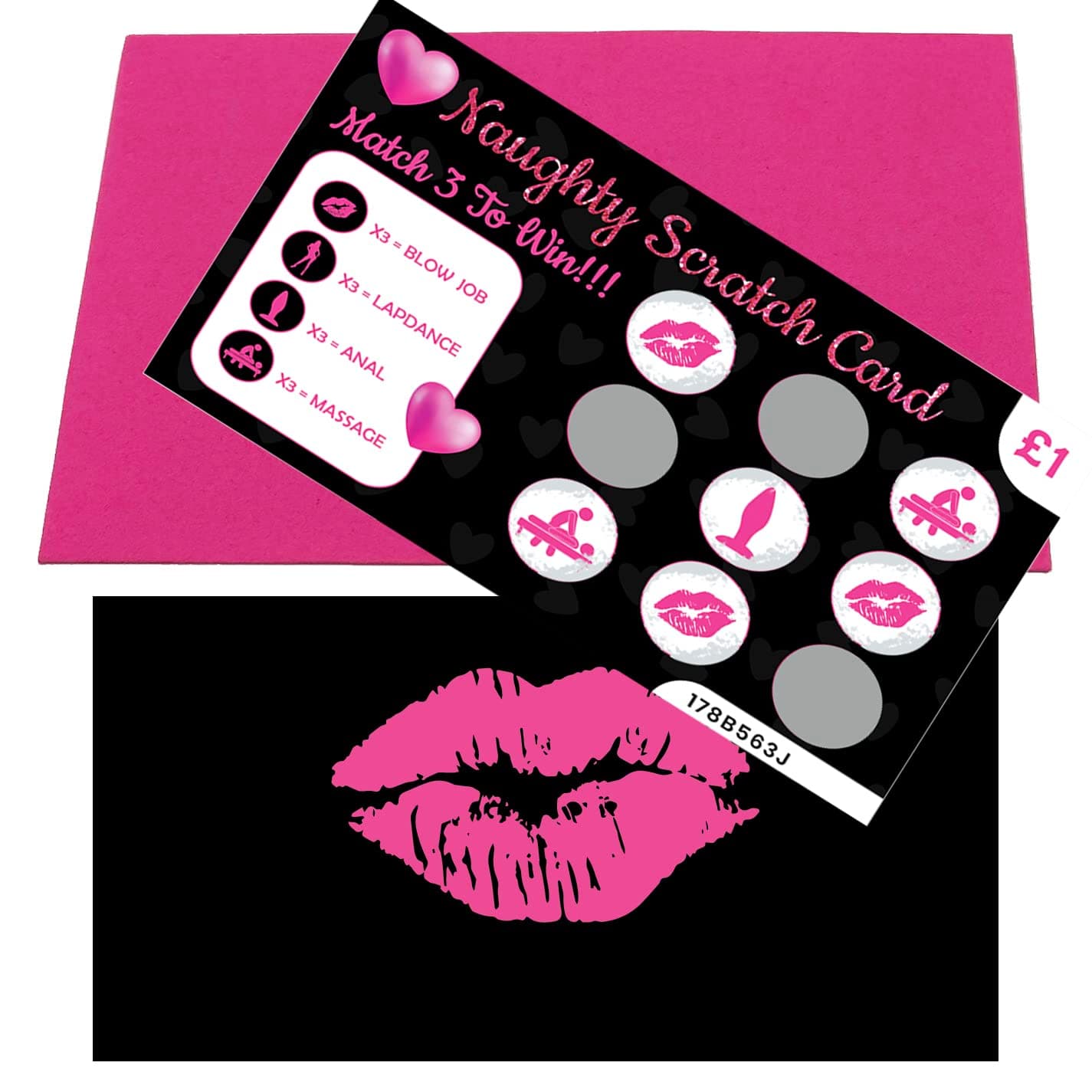 Naughty Gift For Him Sexy Scratch Card Scratch Off Card With Envelope Sexy Stocking Filler Gift For Boyfriend Husband Partner (Blow Job)