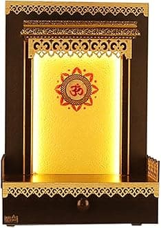 Designer Temple With LED Light for Home and Office | Home Temple | Puja Mandir |Wall Hanging & Table Top Home Mandir/Pooja Mandir For Home