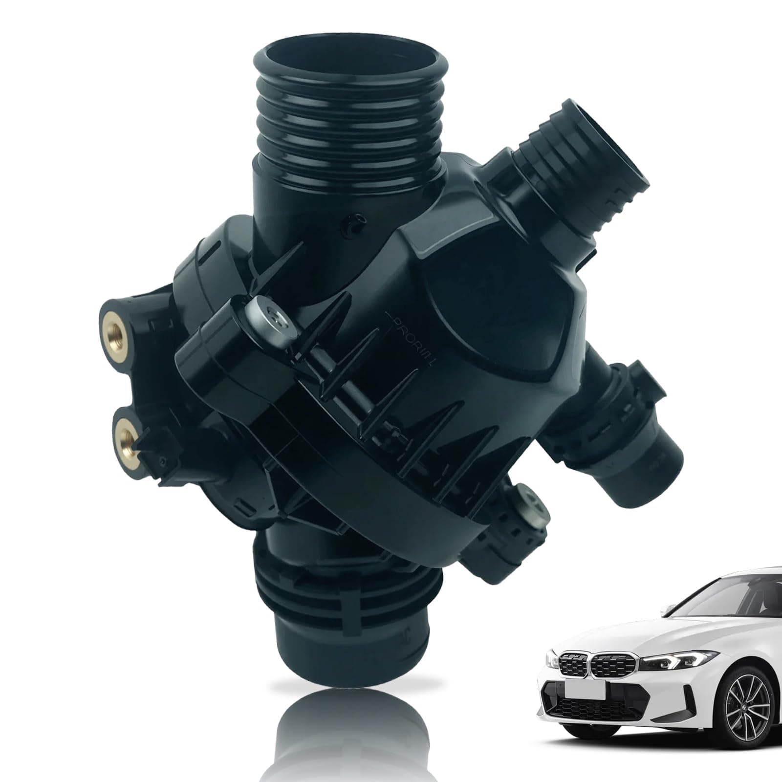 11537536655 Thermostat Housing Compatible with BMW E90 E92 E60 325i 328i 330i 335i 525i 528, Engine Coolant Thermostat Assembly, OEM# 11537549476 11537544788 902-816