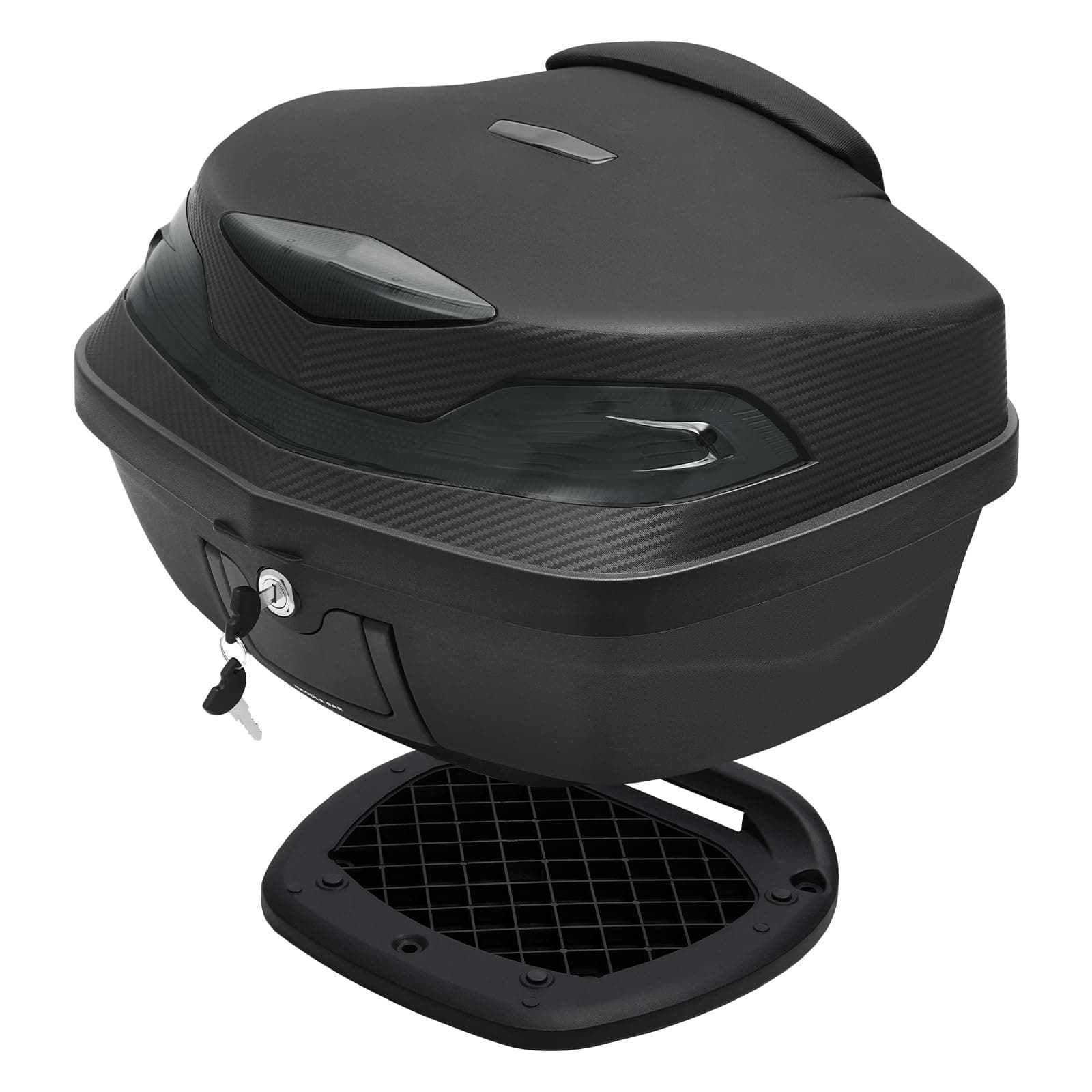 Comie motorcycle tail bag motorcycle trunk box motor cycle accessories motorcycles bag storage scooter trunk motorcycles top case w/Soft Backrest, Lock, Handle for Helmet - 48L Capacity(Gray)