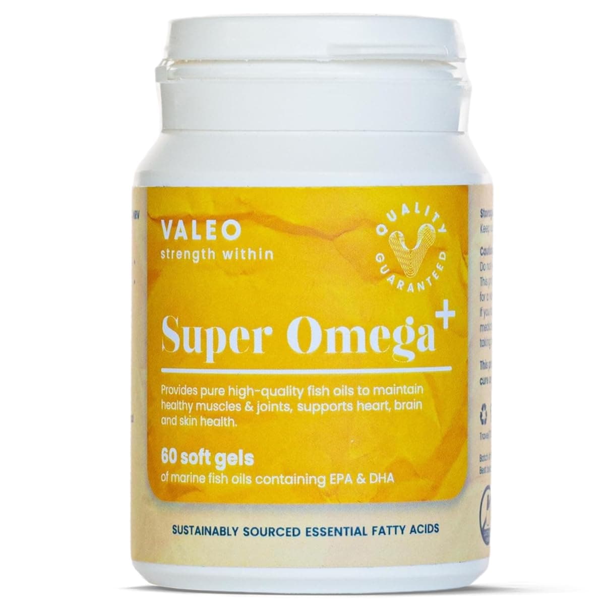 – Valeo Super Omega+ – Omega-3 Fish Oil 1200mg with EPA & DHA | 60 Softgels | Supports Heart, Brain, Eye & Joint Health | Healthy Cholesterol & Anti-Inflammatory Support