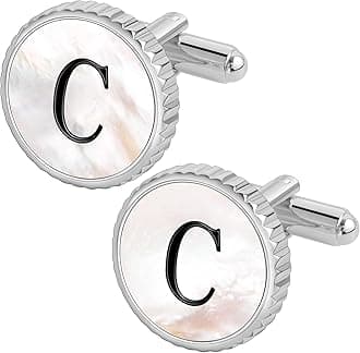 Cuff Links Mens Golden Silver Gunmetal Black, Cufflinks for Men Custom Initial Personalized Mother Of Pearl Mens Cufflink for Shirt Golden Silver Gunmetal Black Cuff Link Shirt for Wedding