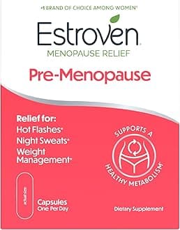 Estroven Pre-Menopause Relief, 30 Ct., Clinically Proven Ingredients, Provides Menopause Relief plus Night Sweats & Hot Flash Relief, Drug-Free or Estrogen Free
