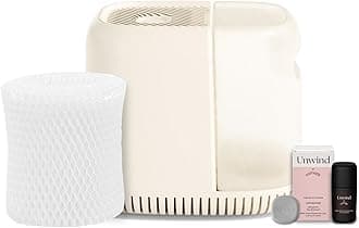 Bedside Humidifier, Cream Humidifier, 36 HR Run Time, 2.5L Capacity - Humidifier, Filter, Power Cord & Adapter