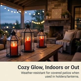 ANGELLOONG Red Flameless Candles with Remote, Real Wax Flickering Battery Operated Candles with Timer, Electric LED Fake Candles for Valentines Holiday Christmas Party Home Decor, Set of 3