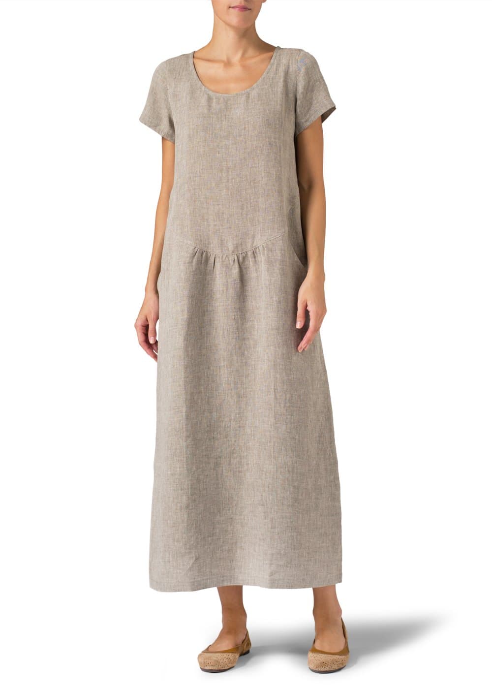 Vivid Linen Short Sleeve Dress