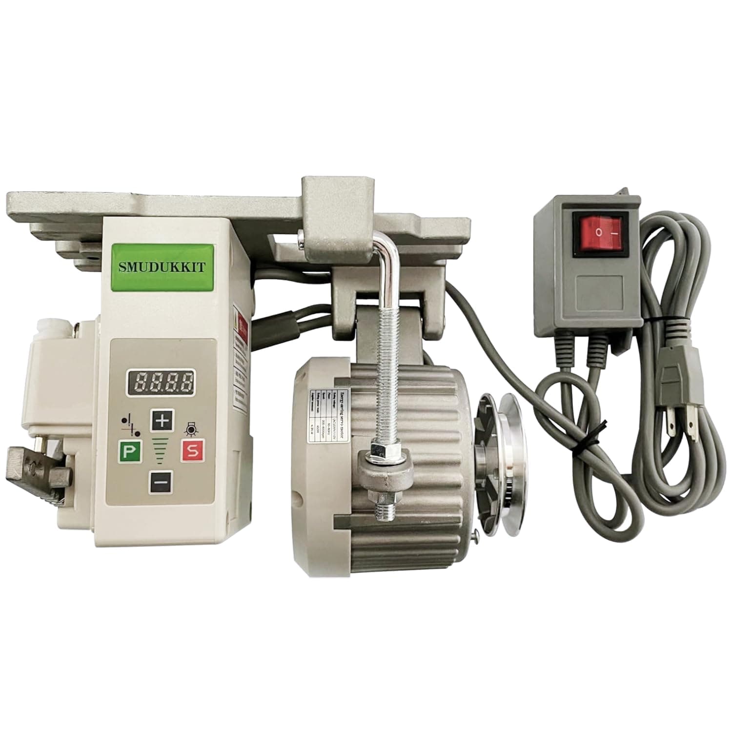 Servo Motor for Industrial Sewing Machine AC110V Power 3/4HP (550W), Brushless Motor with Controller and Foot Switch, Run CW and CCW (550, Watts)