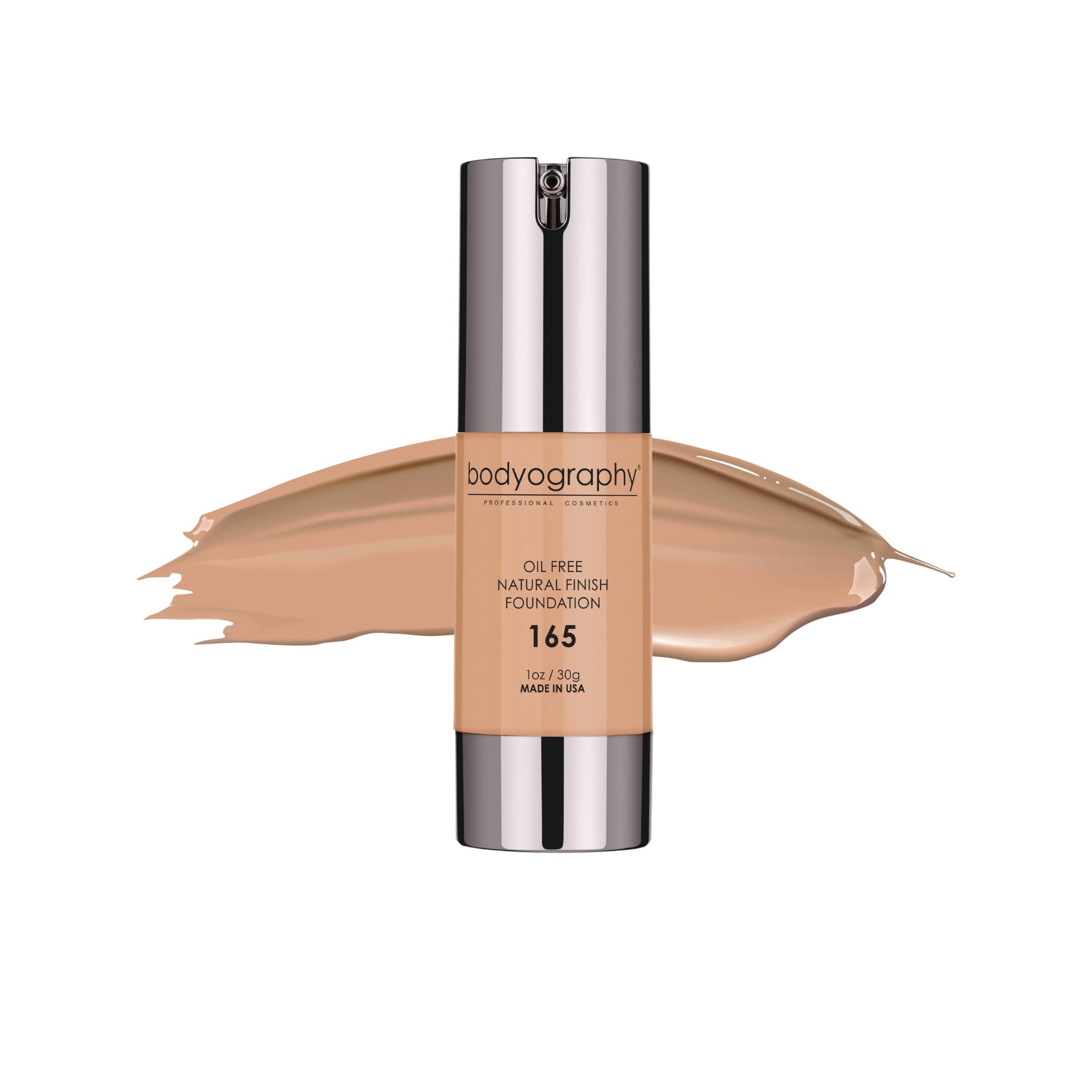 Matte Foundation Makeup (Medium #165): Oil-Free Anti-Aging Salon Natural Finish w/ Vitamin E, C, Antioxidants | Vegan, Gluten-Free, Paraben-Free