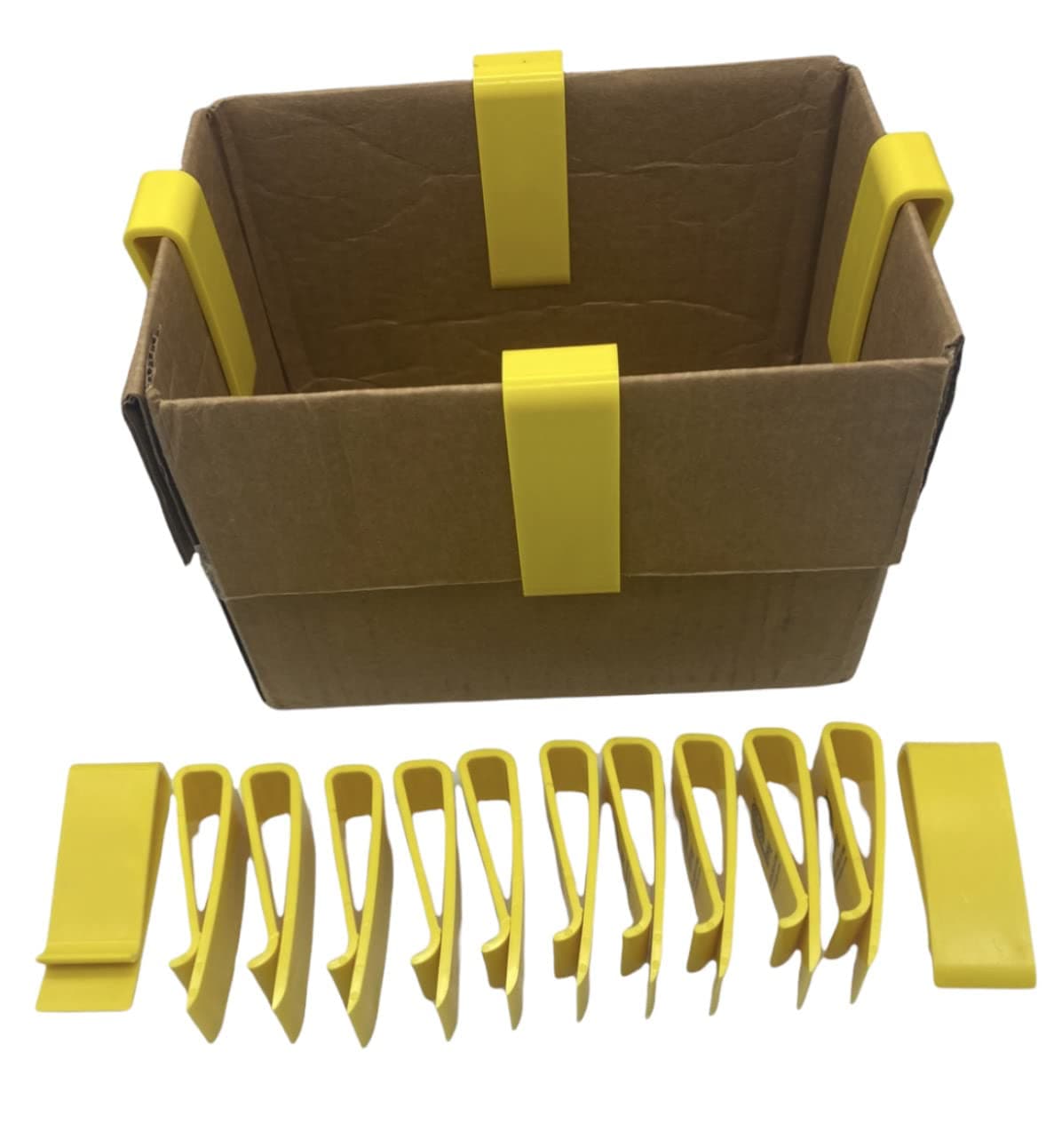Cardboard Box Clips -Chip Trash Garbage Bag Holder Clip - Set of (12) - 3 1/2" x 1 1/4" Large