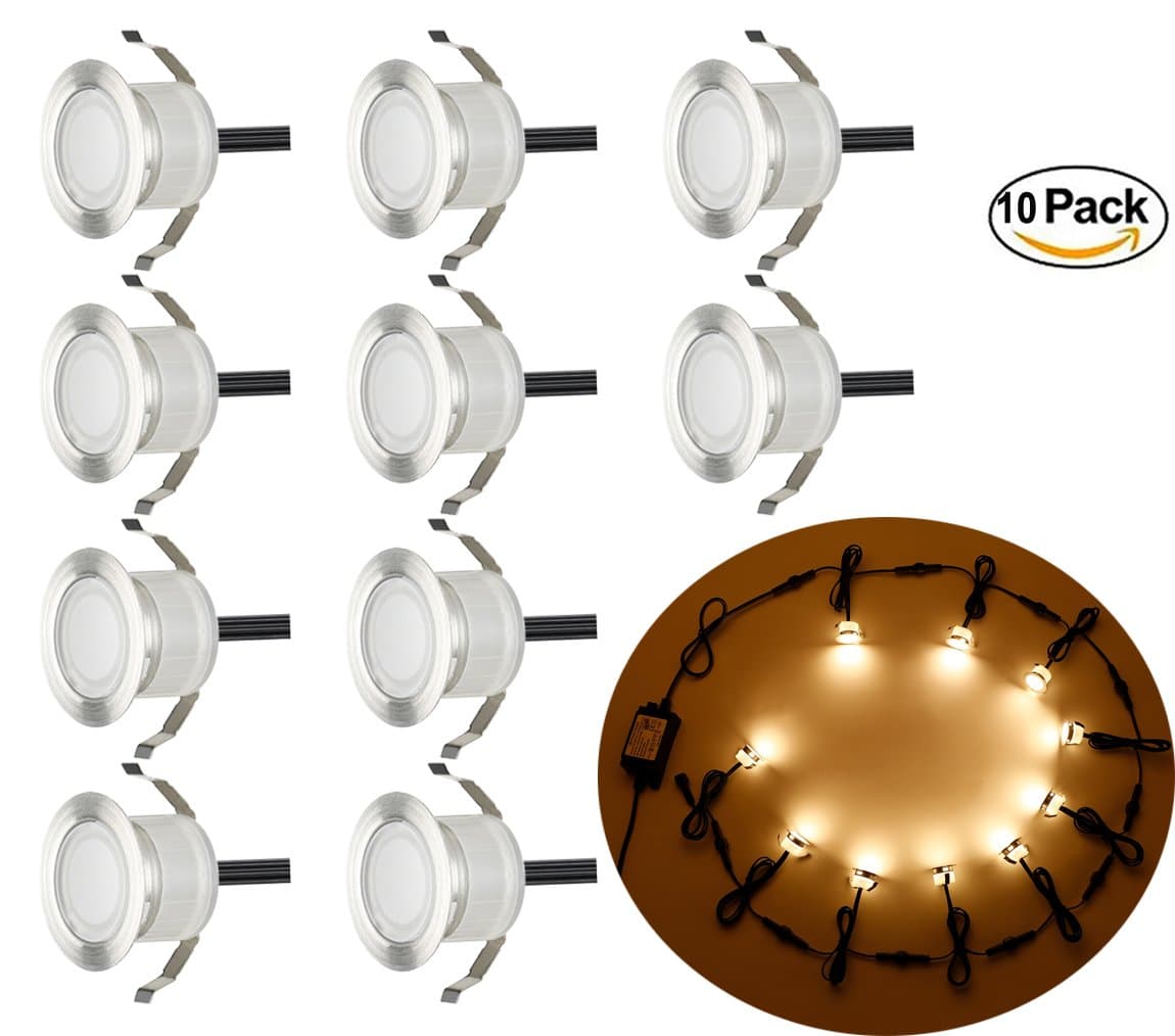 FVTLED Low Voltage 31mm 0.6W LED Deck Lighting Kit For Ground Garden Path Floor Kitchen Plinths,Bathroom Lights Waterproof IP67