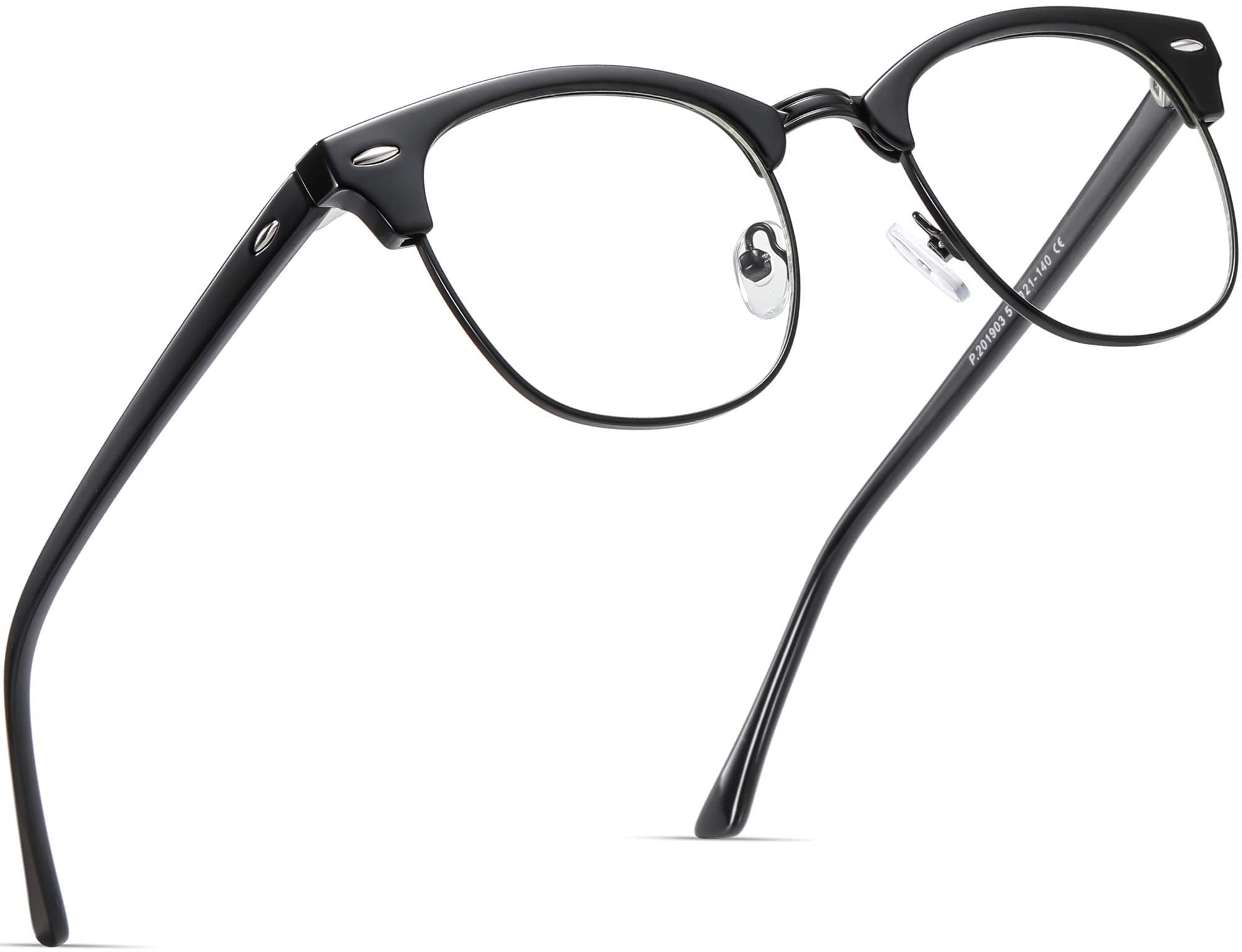 AOMASTE Blue Light Blocking Glasses Retro Semi Rimless UV400 Clear Lens Computer Eyewear For Men Women