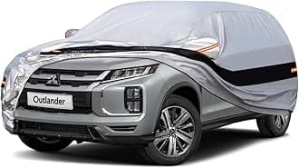 Holthly 10 Layers SUV Car Cover Custom Fit for Mitsubishi Outlander (2005-2024) Waterproof All Weather for Automobiles, Outdoor Full Cover Rain Sun UV Protection.Silver
