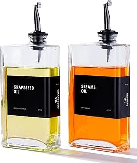 APT 1101 Olive Oil Dispenser for Kitchen, Cooking Oil and Vinegar Dispenser Set, Olive Oil Bottle, Soy sauce dispenser, coffee syrup bottles - 2 pcs, Black