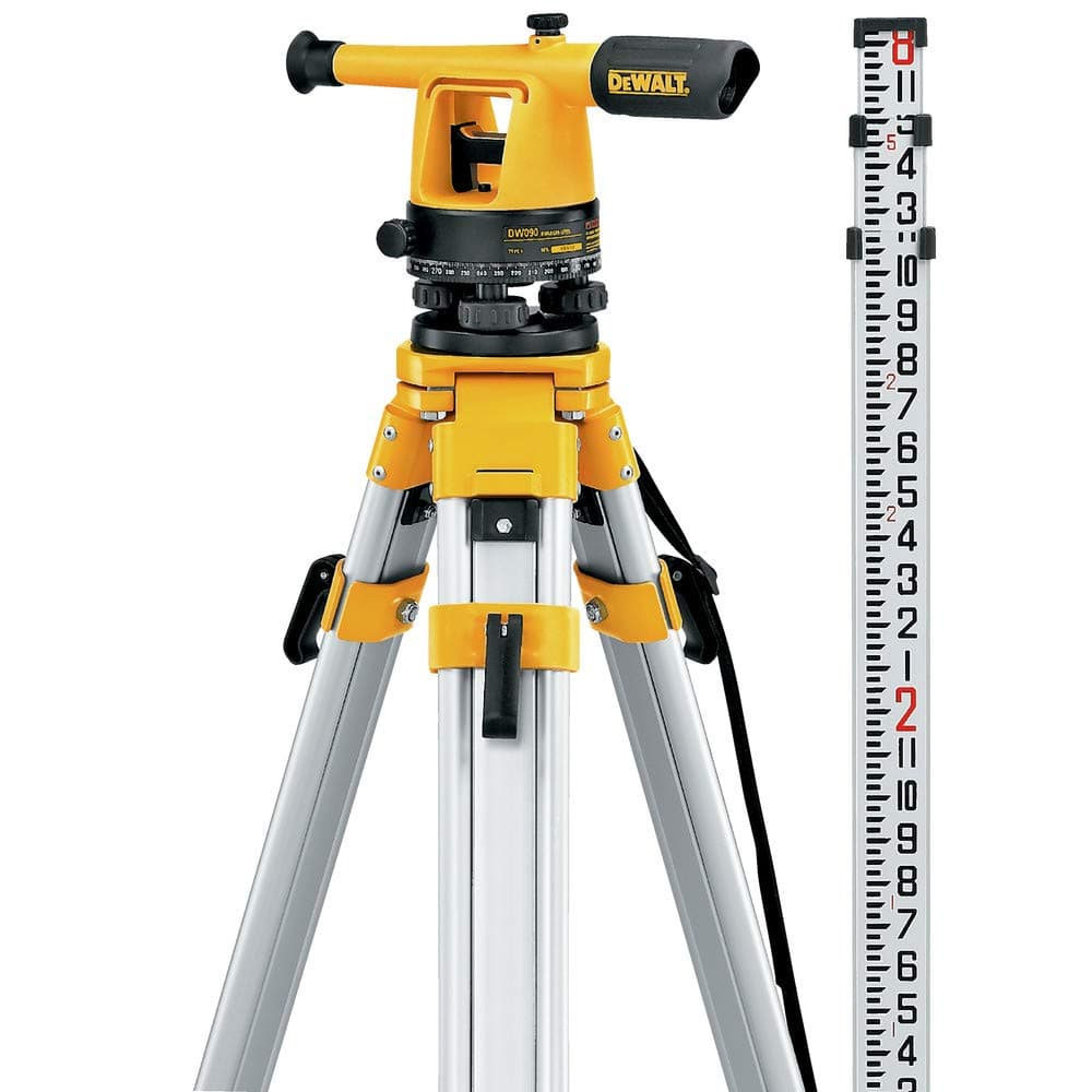 DEWALT Transit Level, Surveying Tool with Tripod and Rod, 20X Magnification (DW090PK)
