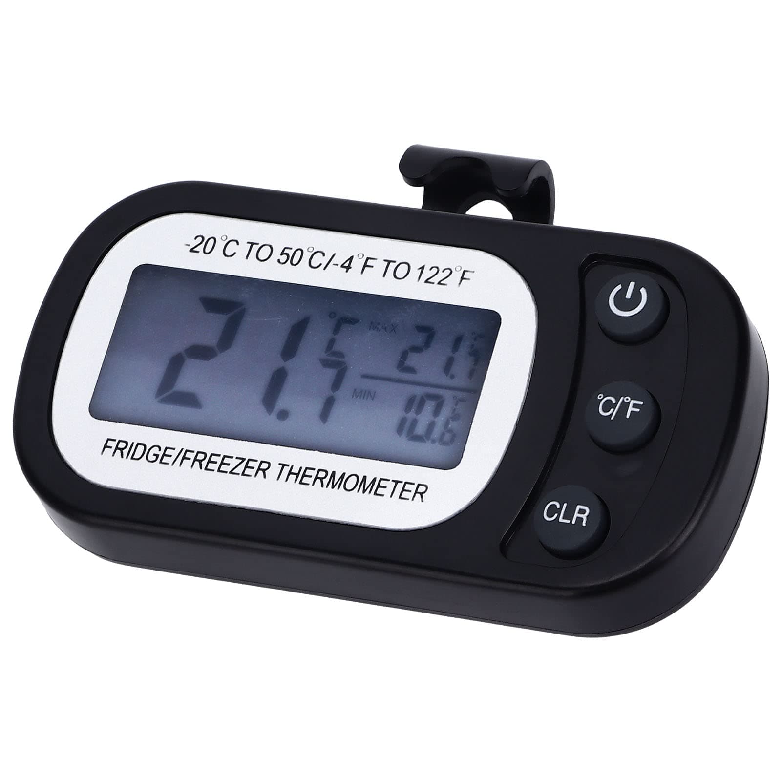 Freezer Thermometer, Mini Design Fridge Thermometer Plastic Material Minus20 To 50℃ Magnetic Back IPX3 Waterproof for Refrigerator for Home