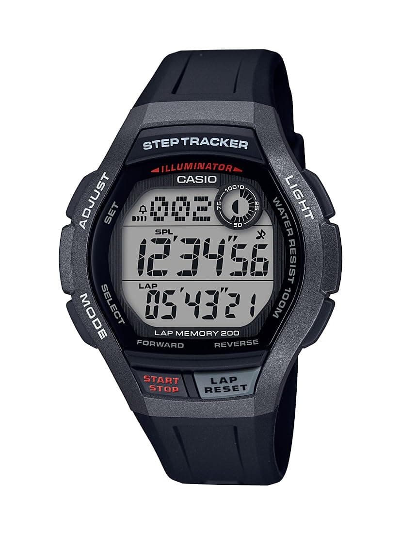 Casio men's ws- 2000h- 1avcf step tracker digital display quartz black/black watch, black/black, One Size