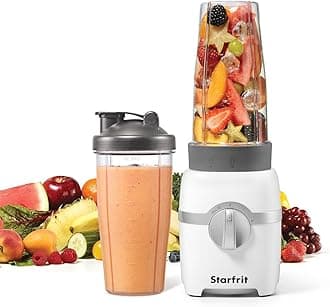 Starfrit Personal Blender 7PC Set - Two 828ml Cups - Two Blades - High Low & Pulse Modes - 300W - Perfect for Smoothies And Crush Ice!
