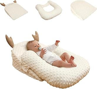 Nursing Pillow, Breastfeeding Pillows, Infant Feeding Support Pillow Multi-Functional & Portable Support Cushion for Travel (Pearl White, One Size)