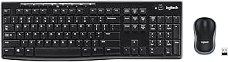 MK270 Wireless Keyboard and Mouse Combo for Windows, 2.4 GHz Wireless, Compact Mouse, 8 Multimedia and Shortcut Keys, 2-Year Battery Life, for PC, Laptop - Black
