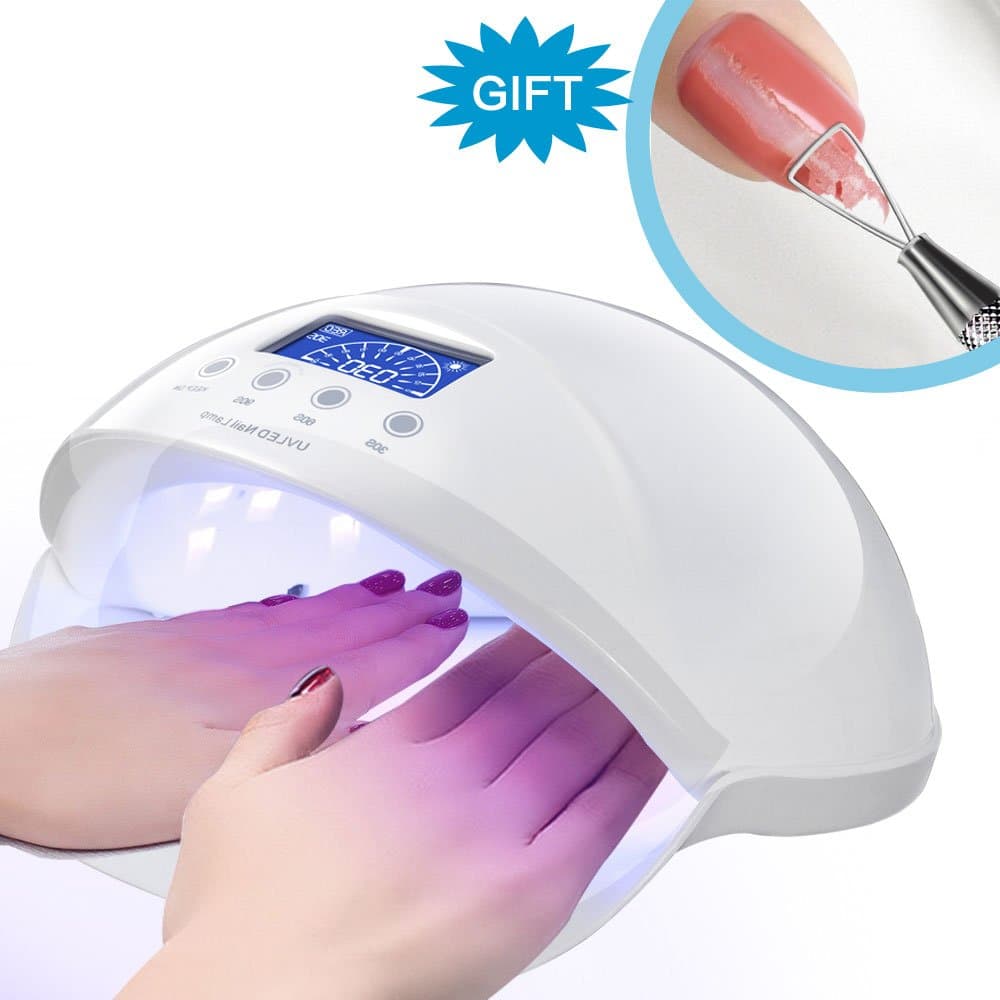 Gel Nail Polish UV Light with Nails Art Remover Tool Kit - LED Toenail Lamp with Motion Sensor - 48W Shellac Nail Manicure Quickly Harden Dryer Machine for Professional or Salons