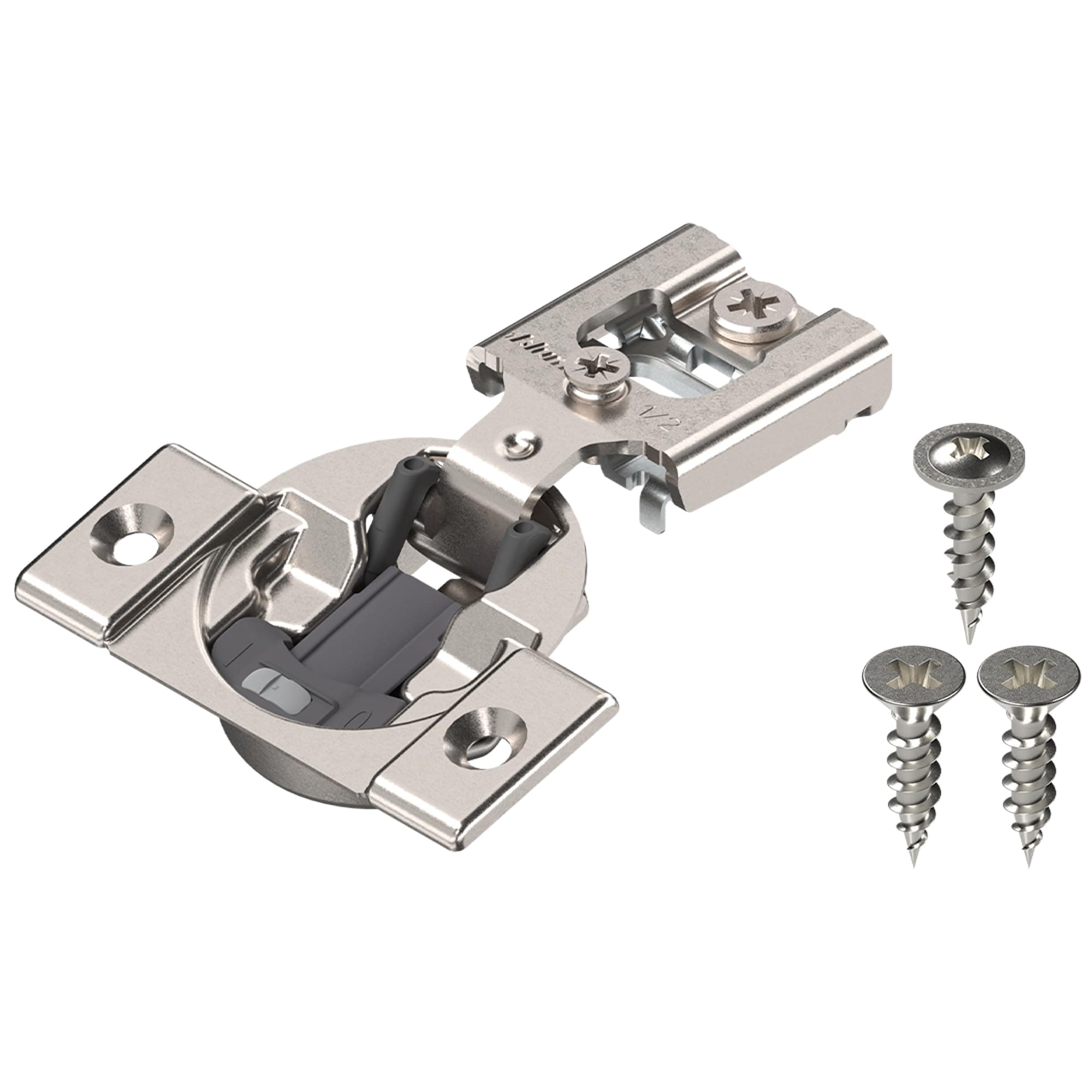 Blum 38N355BE08x50S Compact Soft-Close 1/2'' Overlay Blumotion Hinge, Nickel Finish (Pack of 50)