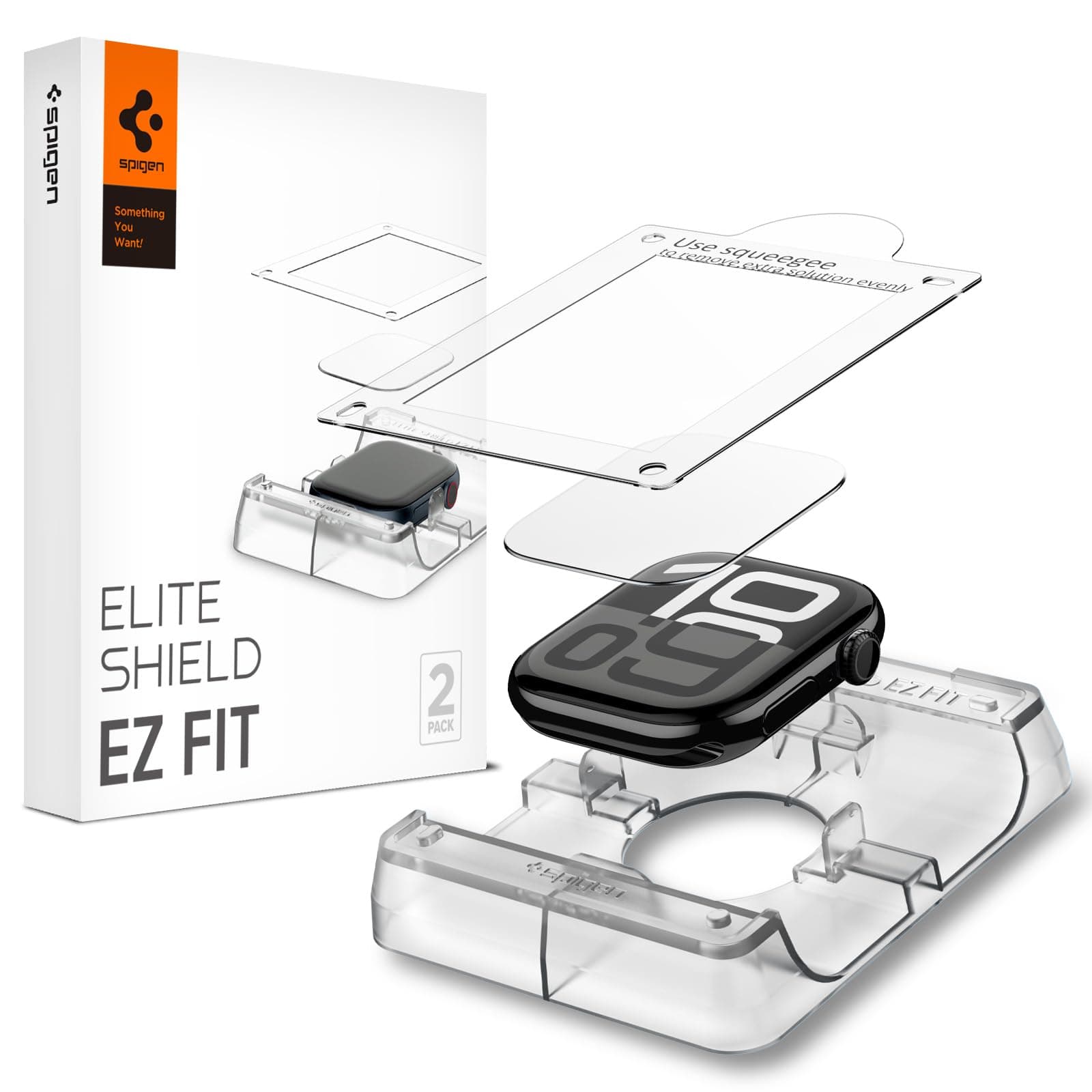 Elite Shield EZ Fit [2 PACK] for Apple Watch Series 10 (42mm) Screen Protector Flexible Film with Auto Align install kit - 2 Pack