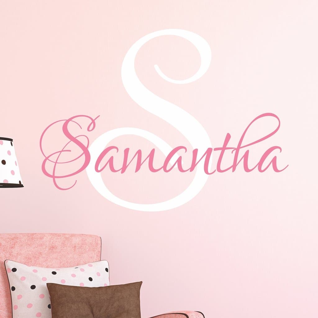 Nursery Custom Name Wall Decal Sticker, 28" W by 25" H, Girl Name Wall Decal, Girls Name, Wall Decor, Personalized, Girls Name Decor, Girls Nursery, Girls Bedroom, Plus Free White Hello Door Decal
