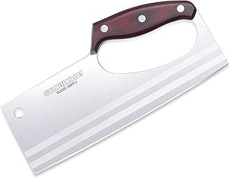 STUPIDCOW 8 Inch Chef's Knife Kitchen Knife Original Santoku Slicer Knife in German Stainless Steel with Hand-made Blade and Ergonomic Handle