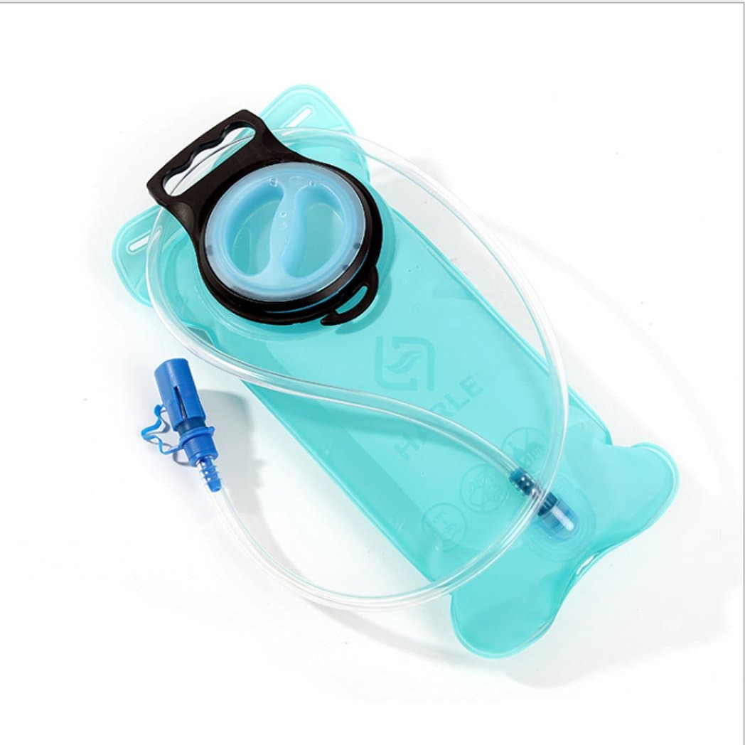 JUYUAN-EU 2 litre 2L (70oz) Water Hydration Bladder, Leak-proof Water Reservoir Pack with Shutoff Valve Blue