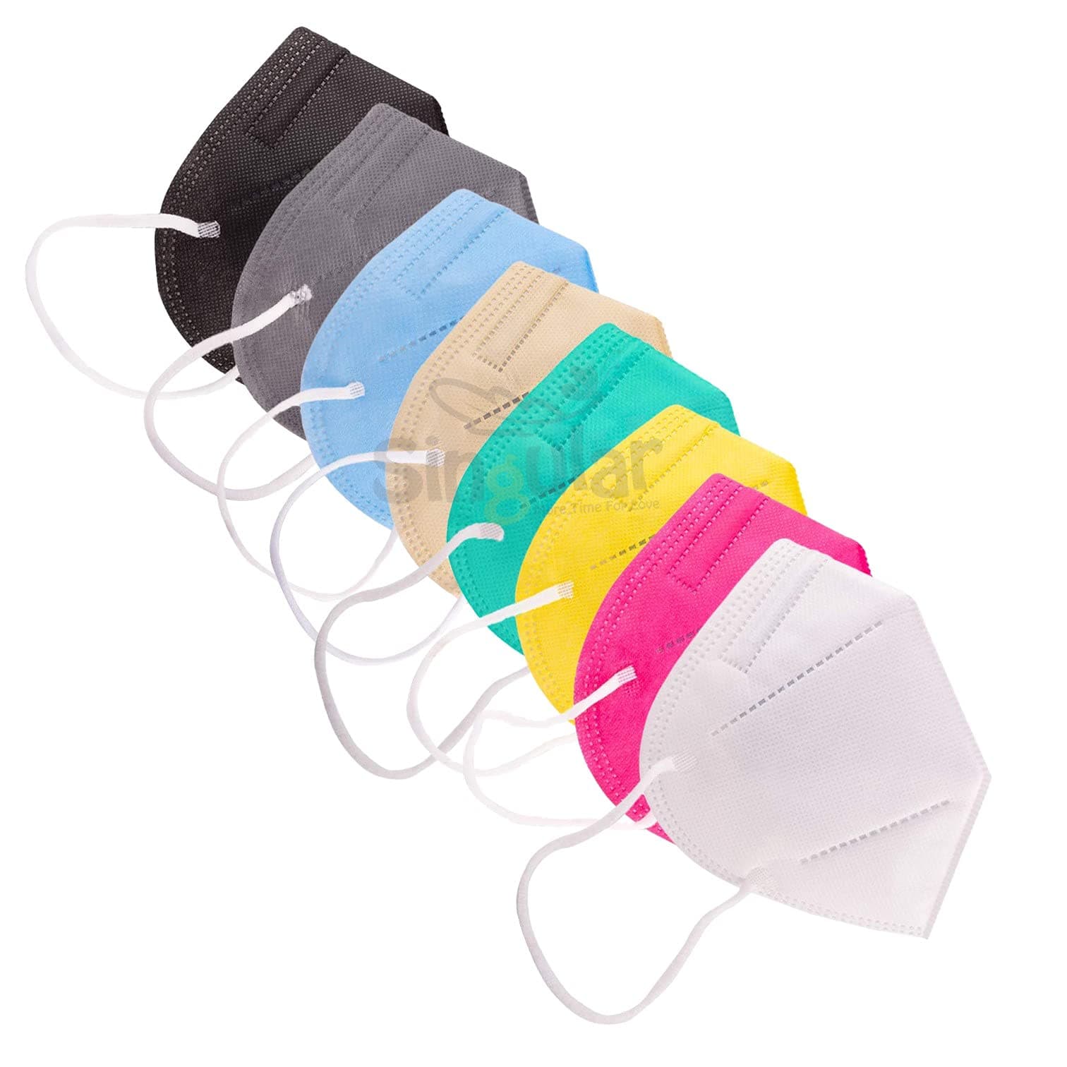 SINGULAR N95 Face Mask For Men & Women 5 Layer N95 Masks For Adults & Kids N 95 Mask Face Mask Anti Pollution Mask For (Multicolor, Pack of 10)