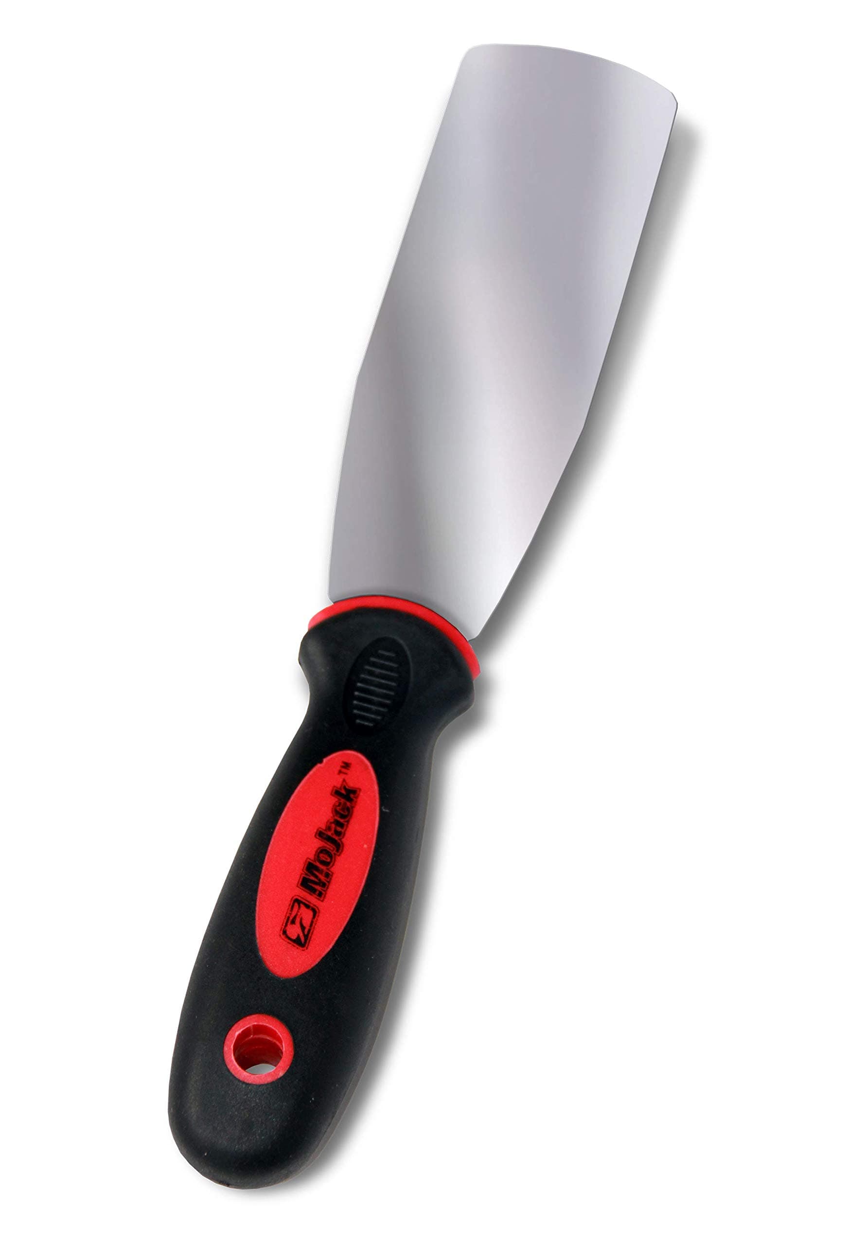 MoJack Heavy-Duty Stainless-Steel Lawn Mower Maintenance Deck Scraper - EZ Rubberized Non-Slip Grip Handle, 10.25" x 2"