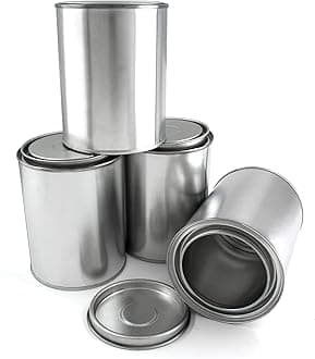 8 Pcs Empty Metal Paint Cans with Lids, Tiny Empty Unlined Cans Storage Containers for Paint(1 Pint/500ml)