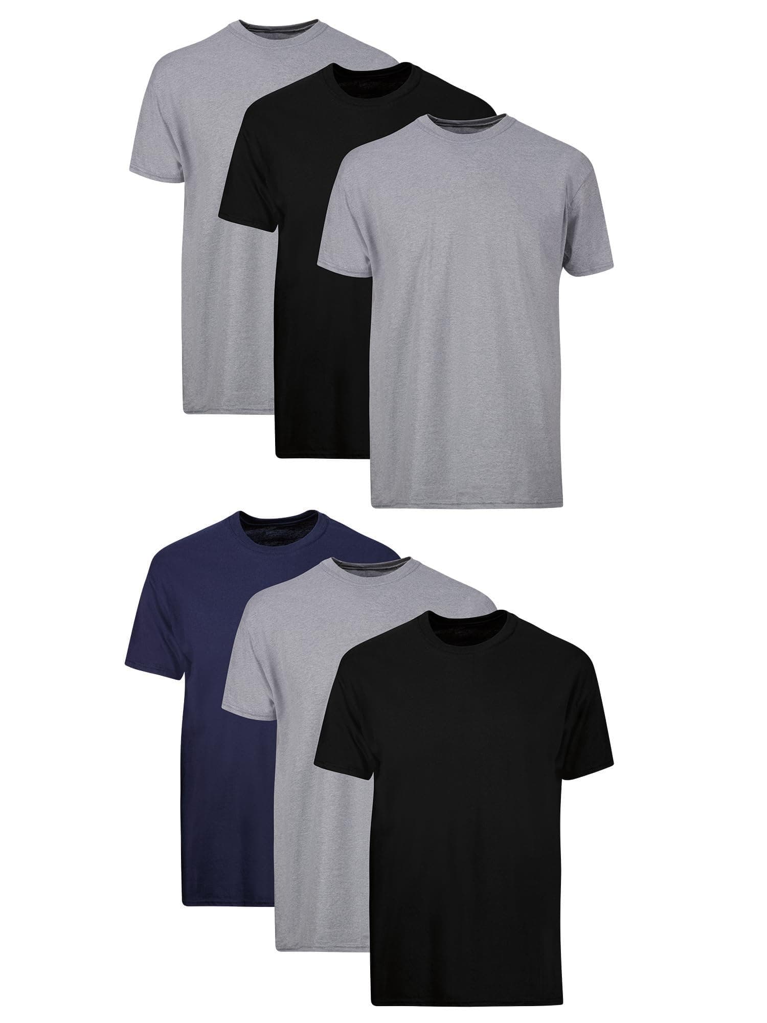 Hanes Men's Men's Cotton Undershirt, Moisture-Wicking Crew Tee Undershirts, Multi-Packs Available 2-Pack Crew T-Shirt (Pack of 2)