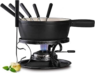 Artestia Cast Iron Fondue Set (Black)