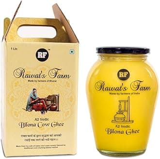 A2 Vedic Bilona Cow Ghee 1000 ml | Glass Jar | Curd Churned Bilona Ghee | Government Laboratory Passed | 100% Natural | Immunity Booster | Good for Heart |