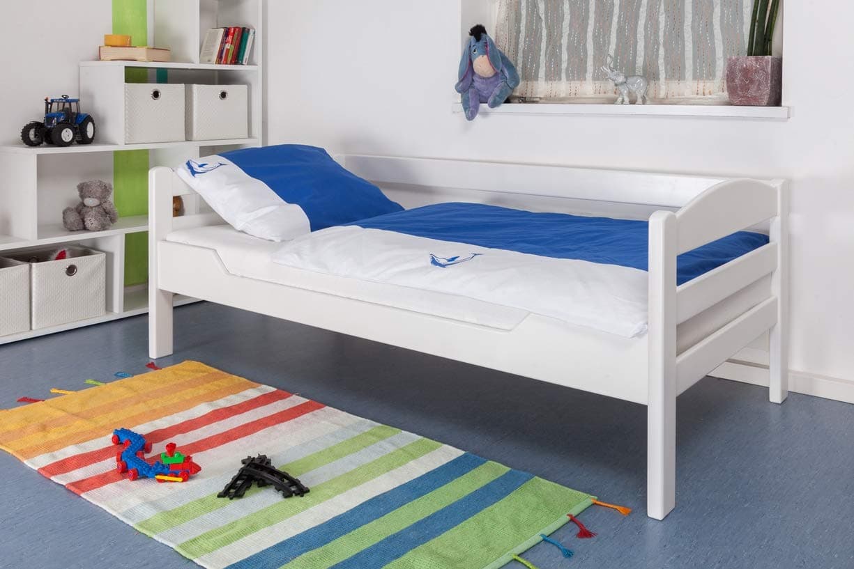 Children's Bed/Youth Bed"Easy Furniture" K1/n Sofa, Solid Beech Wood, White Finish - 90 x 190 cm