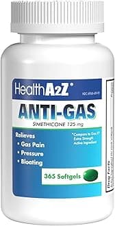 Gas Relief Simethicone | 125mg | Relieves from Stomach Discomfort and Gas | Anti Flatulence | Relieves Gas Fast and Bloating (365 Counts (Pack of 1))