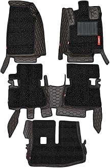Elegant Toyota Innova Hycross Automatic Custom Fit 7D Car Floor/Foot/Mat (Star Tan and Black)