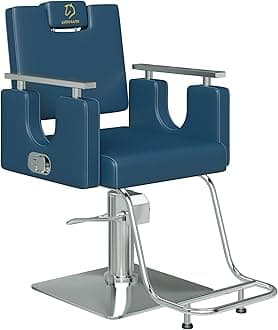 Barber Chair Salon Chair Hydraulic Reclining Barber Chairs 360 Degrees Rolling Swivel Hair Styling Chair Cutting Chairs Salon Shampoo Equipmen (BlueKou)