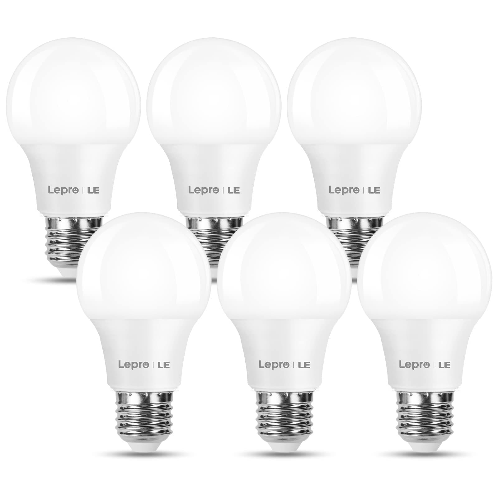 Lepro E27 Screw Bulbs 60W Equivalent, Warm White 2700K E27 LED Bulb, 8.5W 806lm Edison Screw ES LED Light Bulb, Energy Saving E27 Bulbs for Lamp, Non-dimmable, Pack of 6