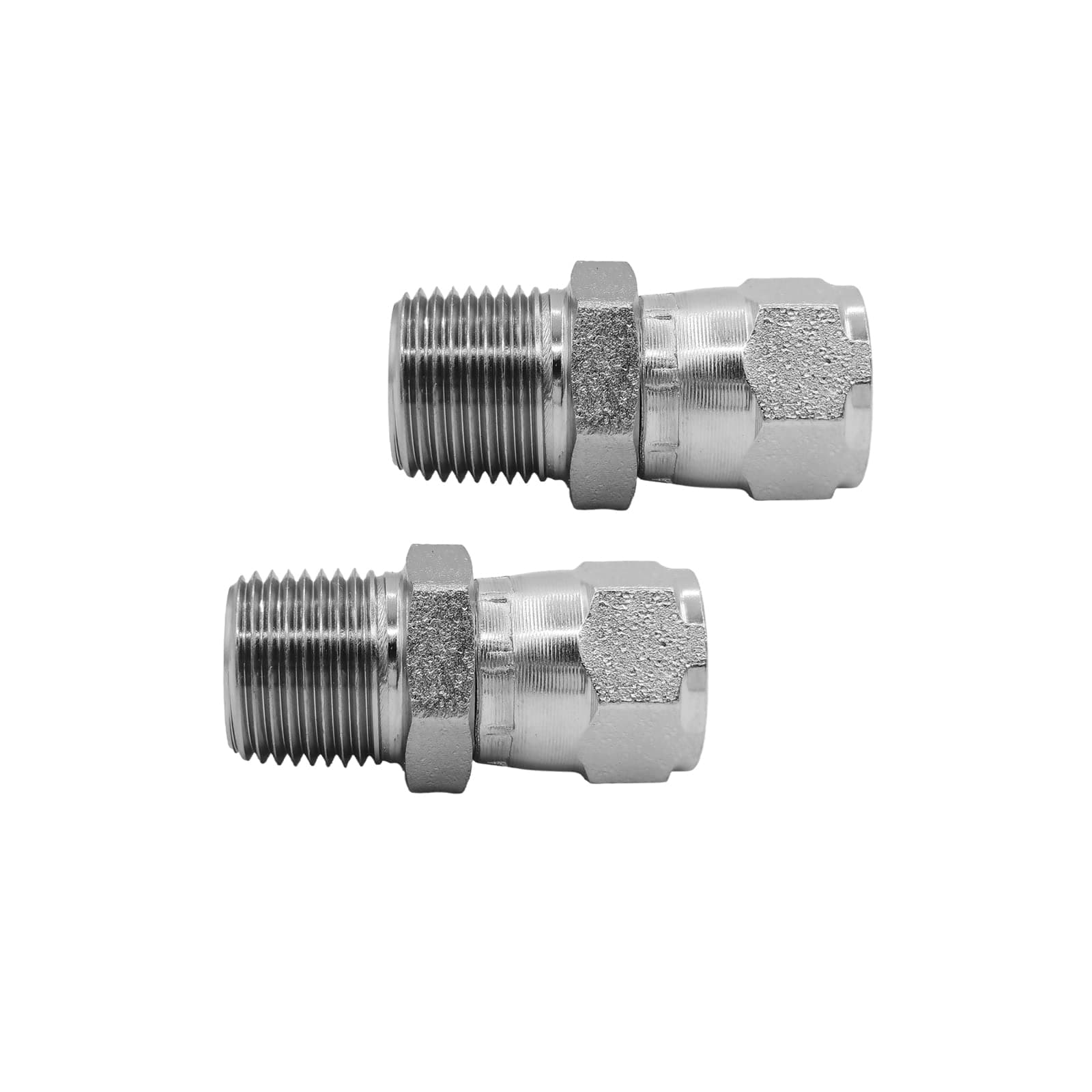 BEITERSTOE (2-PACK) 6505-06-06 Hydraulic Hose Adapter Fitting 3/8" Male (3/8-18 NPTF) × 3/8" Female JIC 37° Swivel (9/16-18 UNF) Straight Pipe Joints Connector Carbon Steel